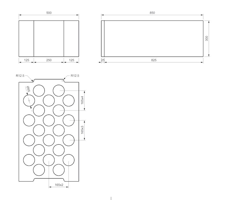 Suport Modular pentru Sticle 500x850mm