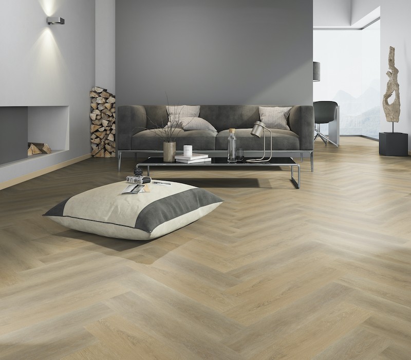 Parchet SPC Herringbone Sawcut Oak Natural 4,5mm