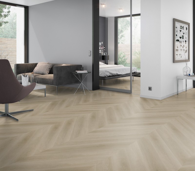 LVT ECO55 Chevron Raw Oak Light Natural 2,5mm