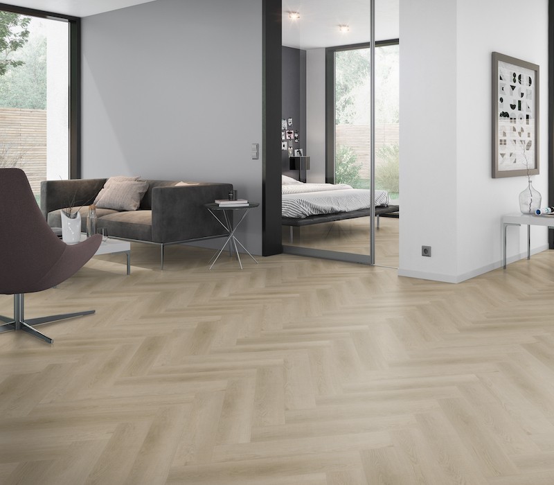 LVT ECO55 Herringbone Raw Oak Light Natural 2,5mm