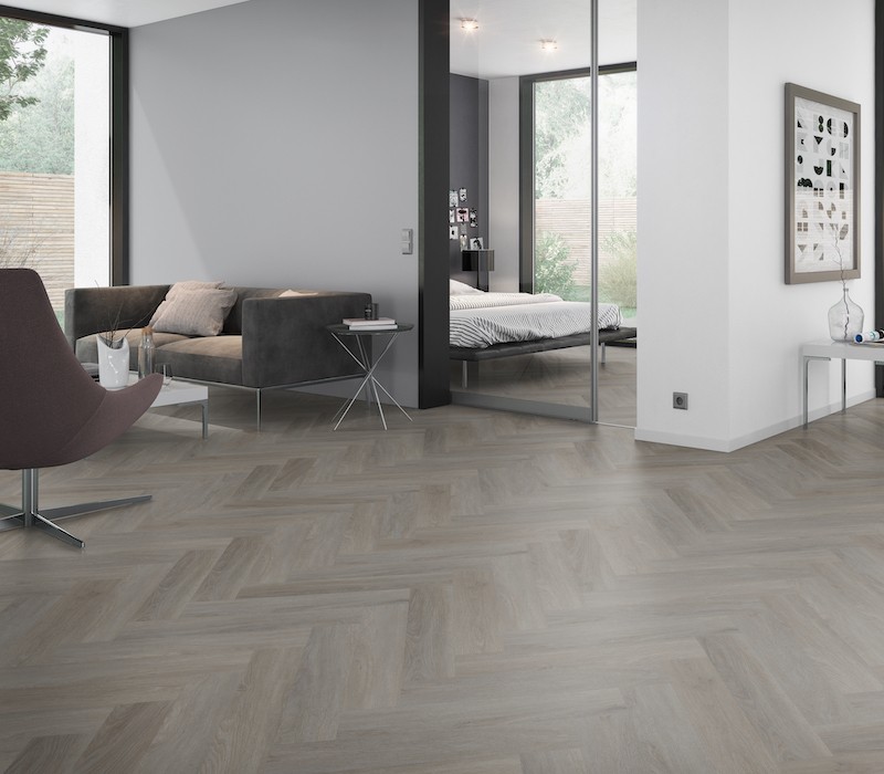 LVT ECO55 Herringbone English Oak Taupe 2,5mm