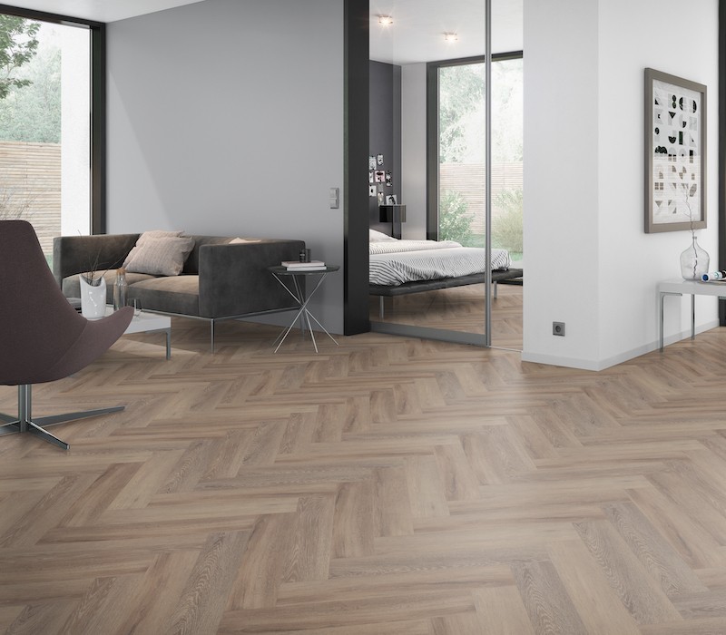 LVT ECO55 Herringbone Cerused Oak Dark Natural 2,5mm