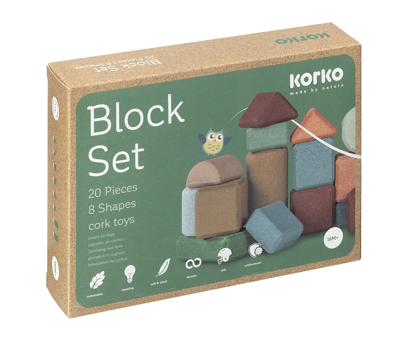 Jucarie Pluta KORKO Set 20 Blocuri de Construit