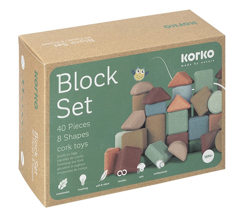 Jucarie Pluta KORKO Set 40 Blocuri de Construit