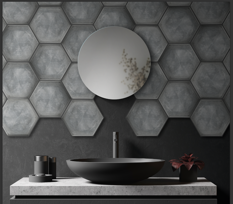 Panou Decorativ 3D Muratto Outrock HEXQU Urban Cement