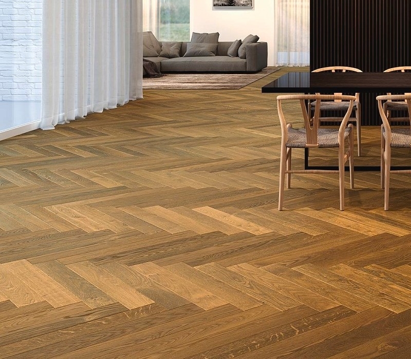 Parchet Stratificat Cabbani Herringbone Monet Invechit Rustic Light