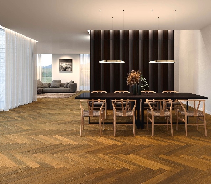 Parchet Stratificat Cabbani Herringbone Monet Invechit Rustic Light