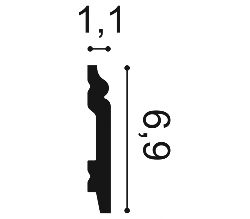 Plinta Poliuretan HD Flexibila Contour 6,9cm, SX165F