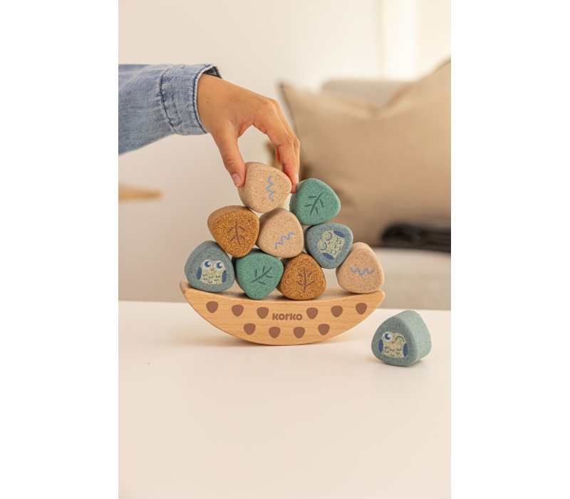 Jucarie ecologica din pluta KORKO Coco's Balance nest, Jucarie de Echilibru