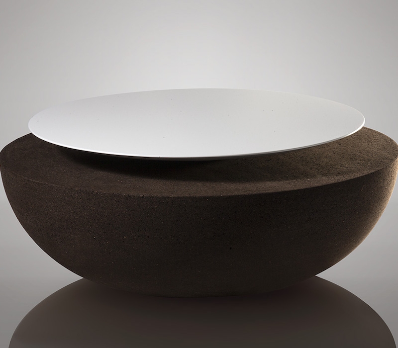 Masă Cafea din plută naturală DESIGN Moon Neagră