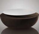 Masă Cafea din plută naturală DESIGN Moon Neagră