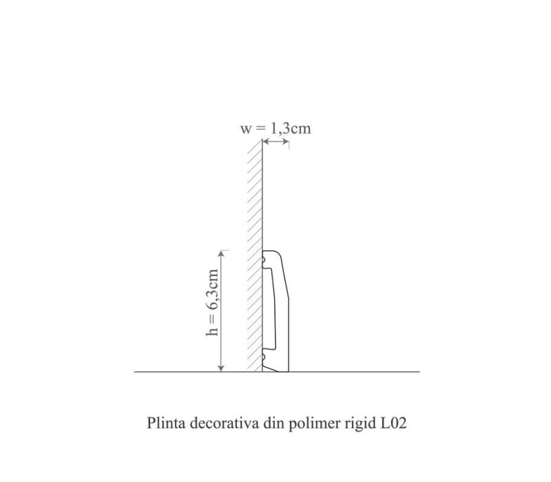Plinta Duropolimer Allegria L2 6.3x1.3x200 cm