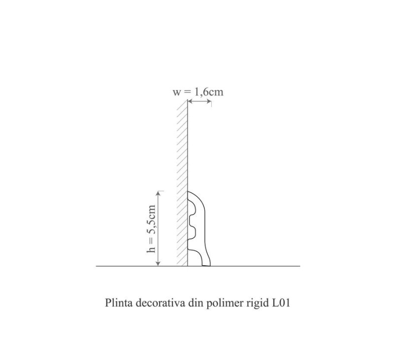 Plinta duropolimer, allegria, l1-5.5x1.6x200 cm