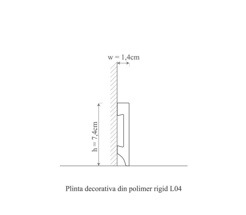 Plinta duropolimer, allegria, l4-7.4x1.4x200 cm