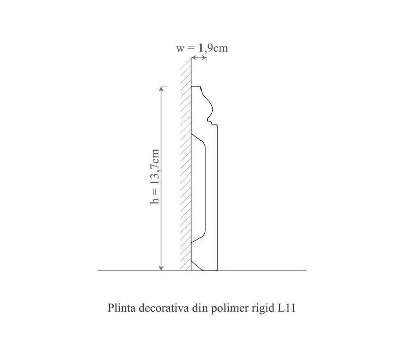 Plinta duropolimer, allegria, l11-13.7x1.9x200 cm