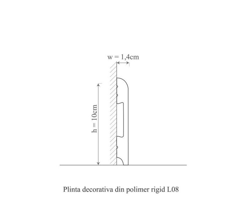 Plinta duropolimer, allegria, l8-10x1.4x200 cm