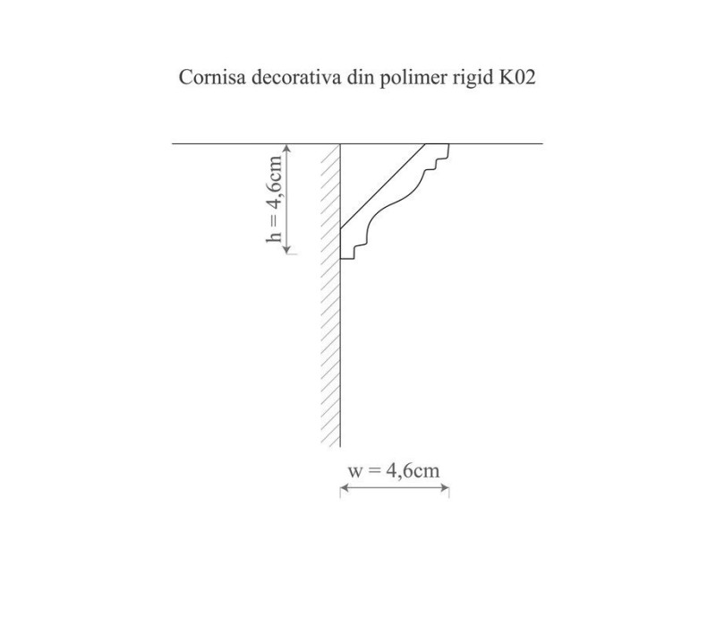 Cornisa duropolimer, allegria, k2 - 4.6x4.6x200 cm