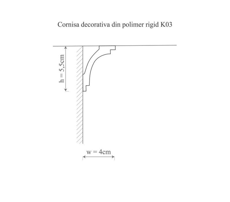 Cornisa duropolimer, allegria, k3 - 5.5x4x200 cm