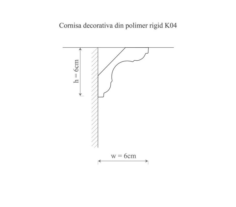 Cornisa duropolimer, allegria, k4 - 6x6x200 cm
