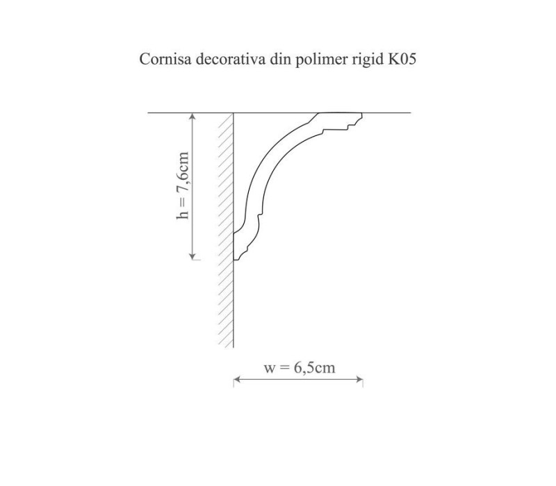 Cornisa duropolimer, allegria, k5 - 6.5x7.6x200 cm