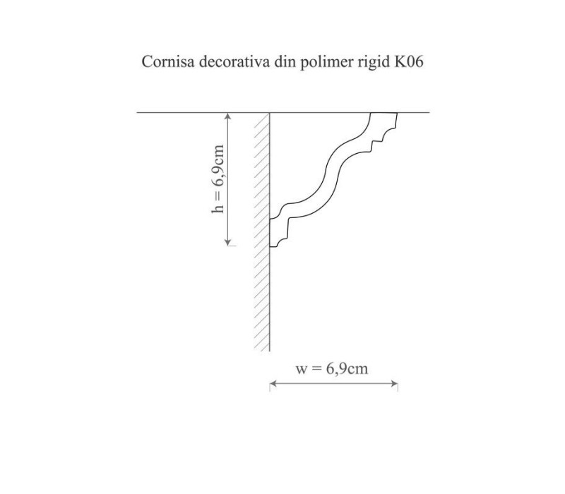 Cornisa duropolimer, allegria, k6 - 6.9x6.9x200 cm
