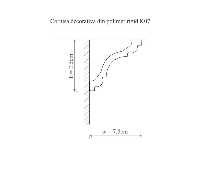 Cornisa duropolimer, allegria, k7 - 7.5x7.5x200 cm
