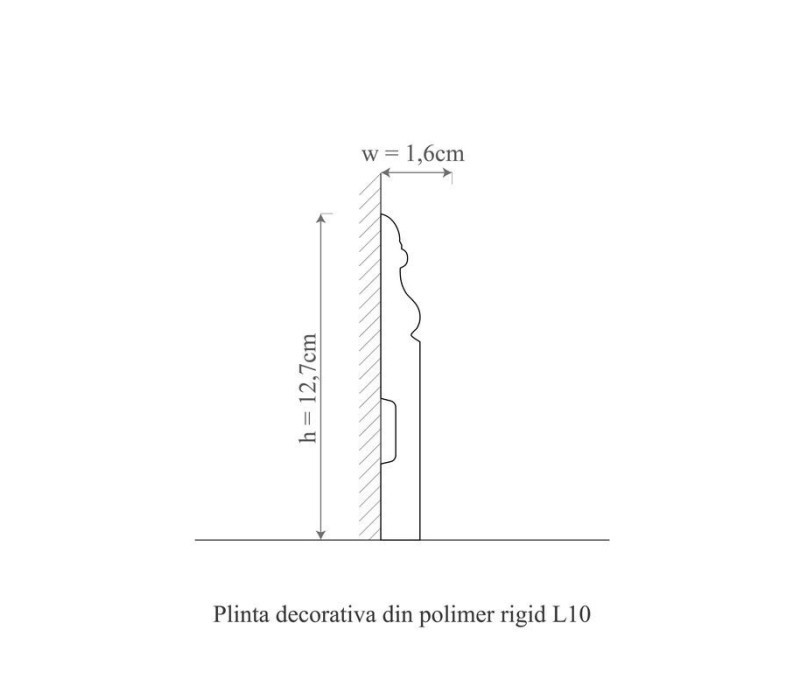 Plinta duropolimer, allegria, l10-12.7x1.6x200 cm