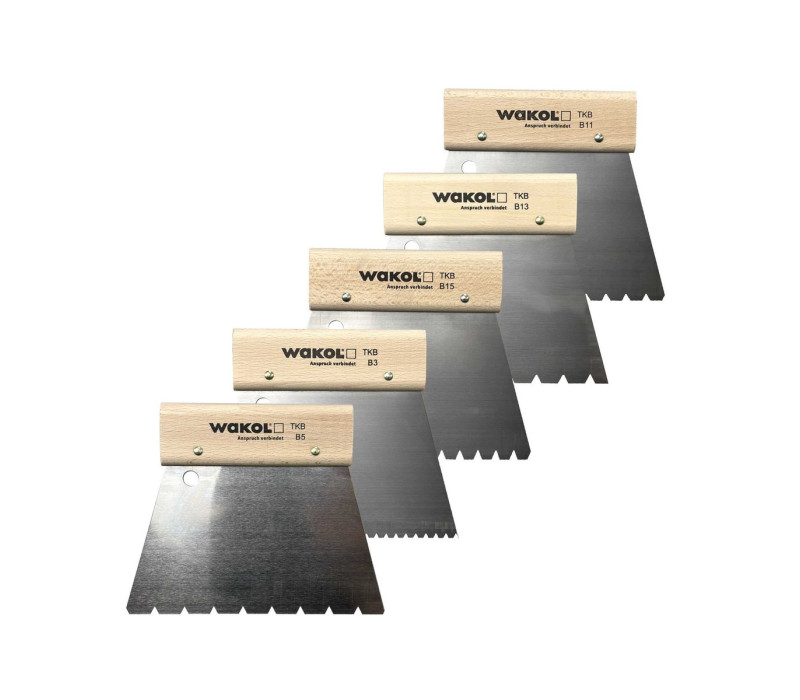 Spatulă dințată pentru parchet WAKOL TKB B5, 180 mm