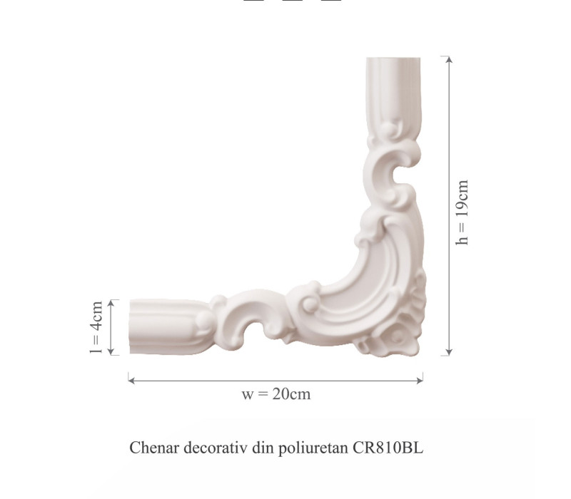 Chenar din poliuretan, Manavi, CR810BL - 21x1.8x21 cm