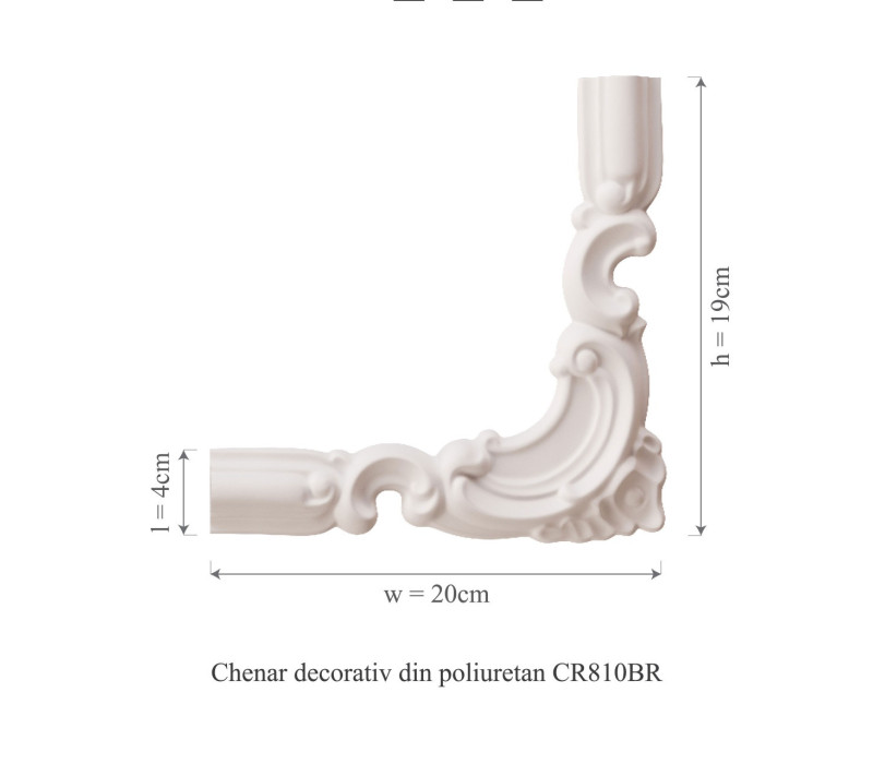 Chenar din poliuretan, Manavi, CR810BR - 21x1.8x21 cm