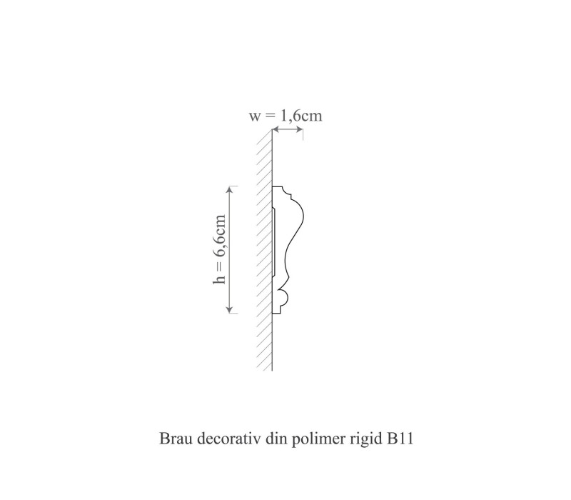 Brau polimer rigid, Manavi, B11 - 6.6x1.6x200 cm