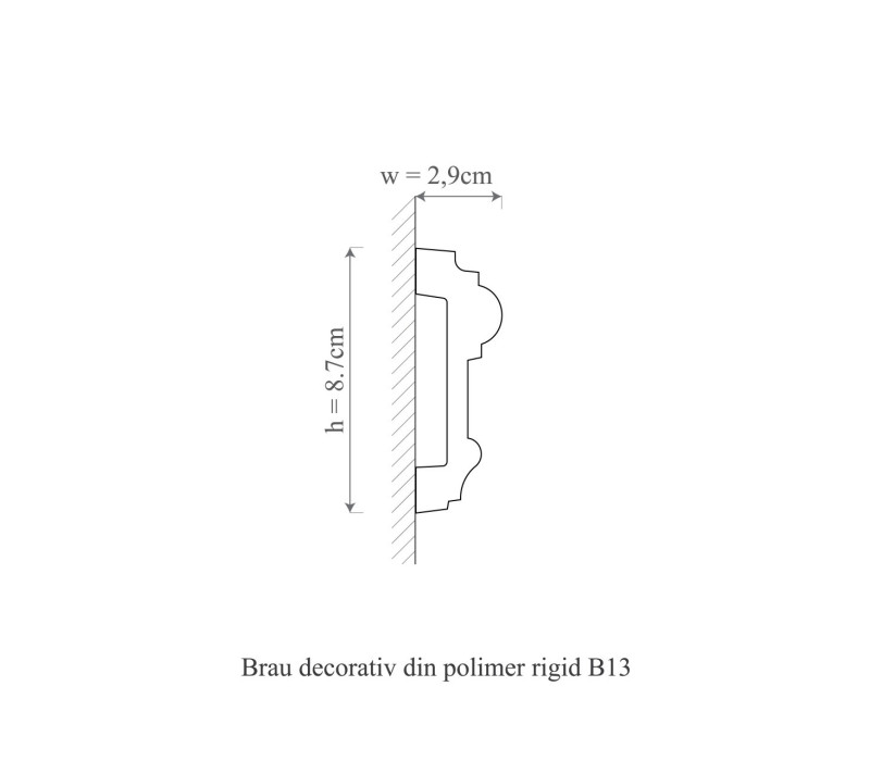 Brau polimer rigid, Manavi, B13 - 8.7x2.9x200 cm
