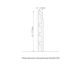Plinta poliuretan flexibil, Manavi, S26F-17.5x1.8x200 cm