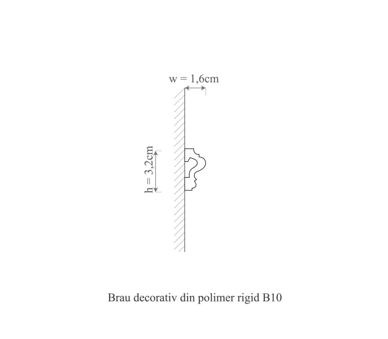 Brau polimer rigid, Manavi, B10 - 3.2x1.6x200 cm