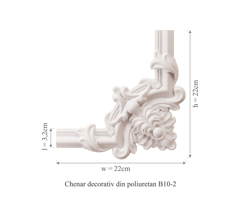 Chenar din poliuretan, Manavi, B10-2 - 22x22x1.6 cm