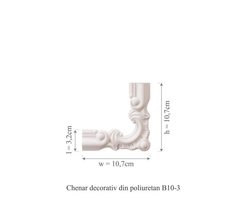 Chenar din poliuretan, Manavi, B10-3 - 10.7x10.7x1.6 cm