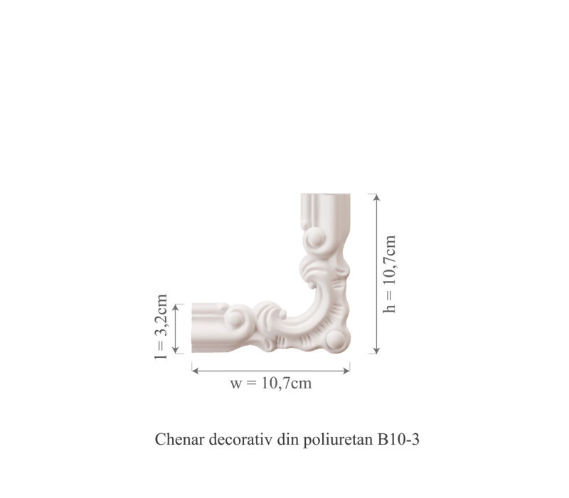 Chenar din poliuretan, Manavi, B10-3 - 10.7x10.7x1.6 cm
