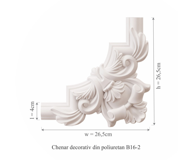 Chenar din poliuretan, Manavi, B16-2 - 26.5x26.5x2 cm