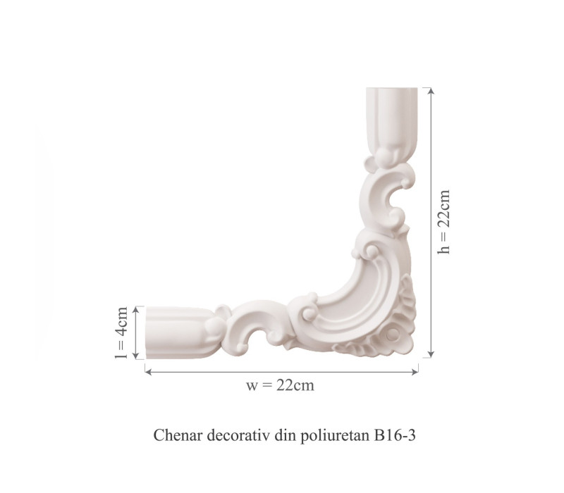 Chenar din poliuretan, Manavi, B16-3 - 22x22x2 cm