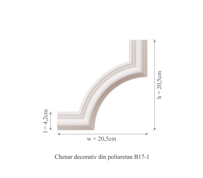Chenar din poliuretan, Manavi, B17-1 - 20.5x20.5x1.7 cm
