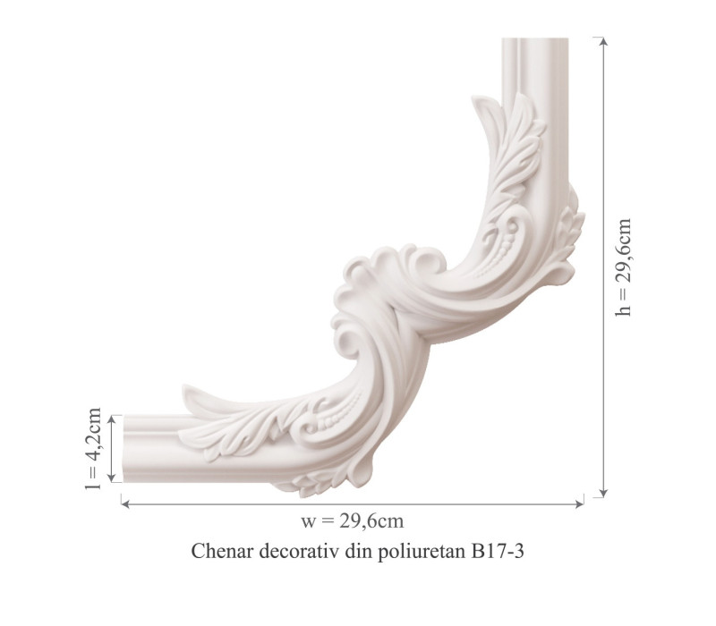 Chenar din poliuretan, Manavi, B17-3 - 29.6x29.6x1.7 cm