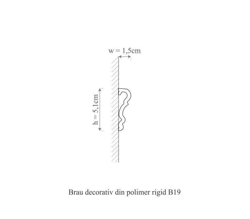 Brau polimer rigid, Manavi, B19 - 5.1x1.5x200 cm