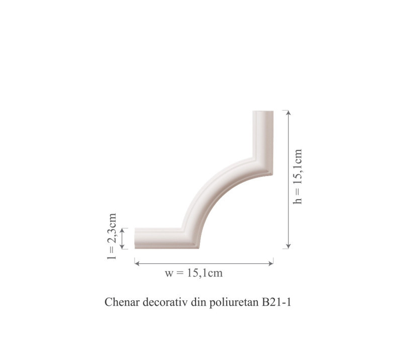 Chenar din poliuretan, Manavi, B21-1 - 15.1x15.1x1.2 cm