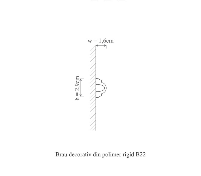 Brau polimer rigid, Manavi, B22 - 2.9x1.6x200 cm