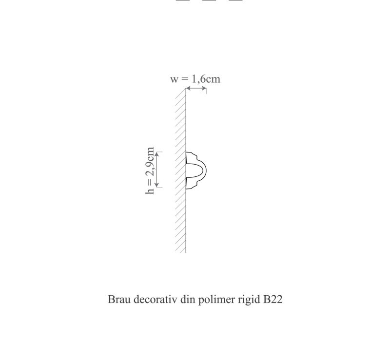 Brau polimer rigid, Manavi, B22 - 2.9x1.6x200 cm