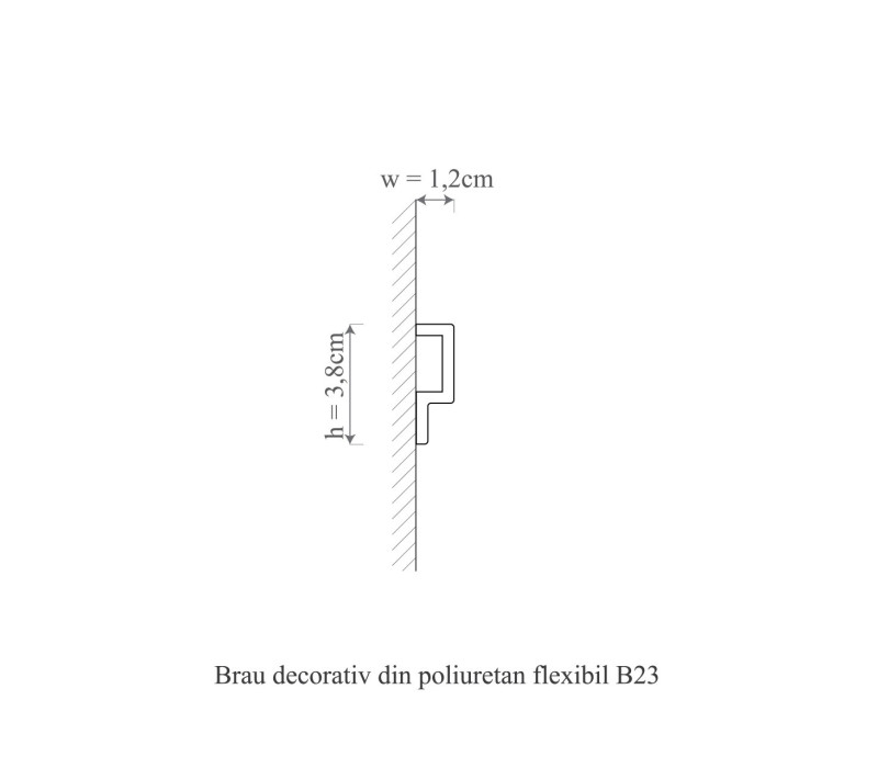 Brau poliuretan flexibil, Manavi, B23F-3.8x1.2x200cm
