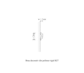 Brau polimer rigid, Manavi, B27 - 3x1x200 cm