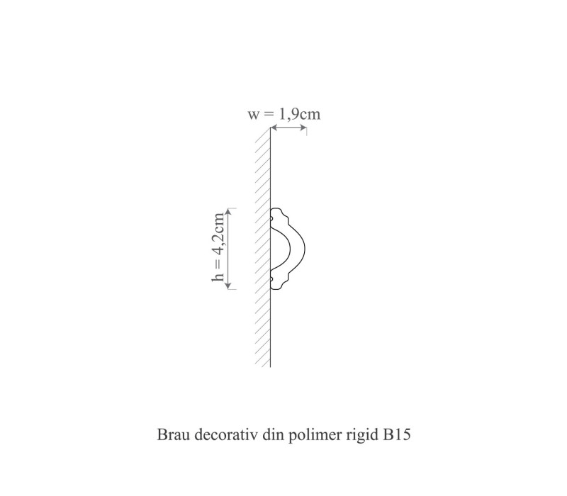 Brau polimer rigid, Manavi, B15 - 4.2x1.9x200 cm