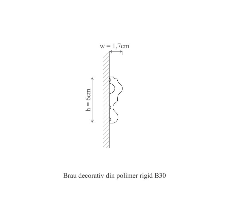 Brau polimer rigid, Manavi, B30 - 6x1.7x200 cm