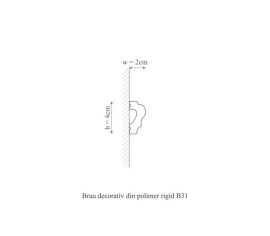 Brau polimer rigid, Manavi, B31 - 4x2x200 cm